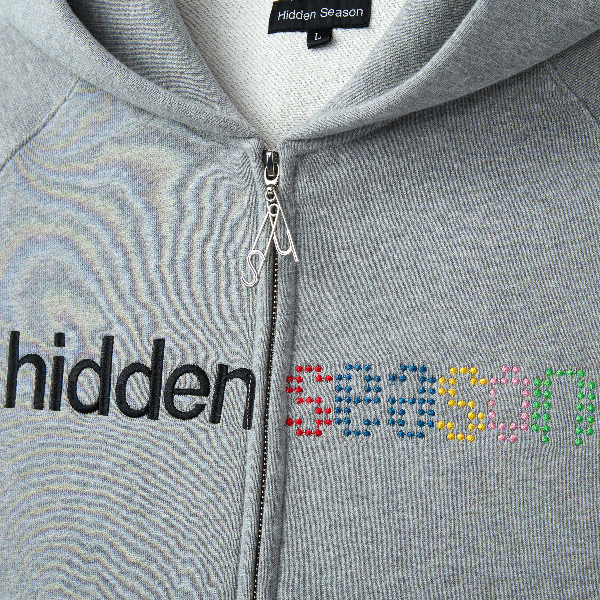 Grey Hidden Season Zip Up Hoodie