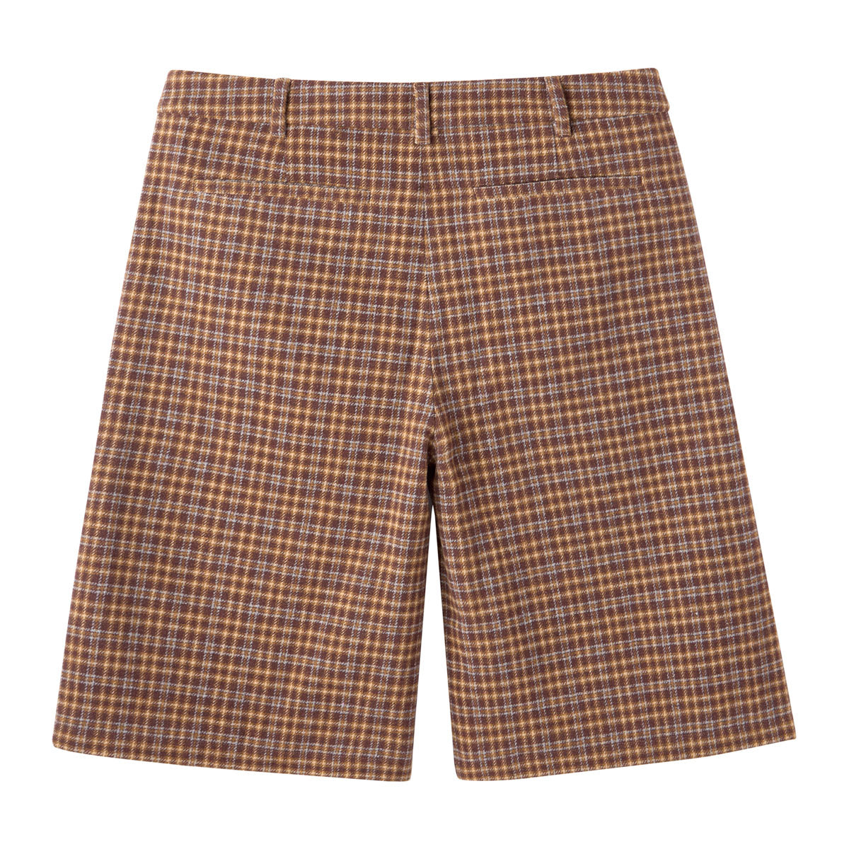 Oversized Plaid Shorts Brown
