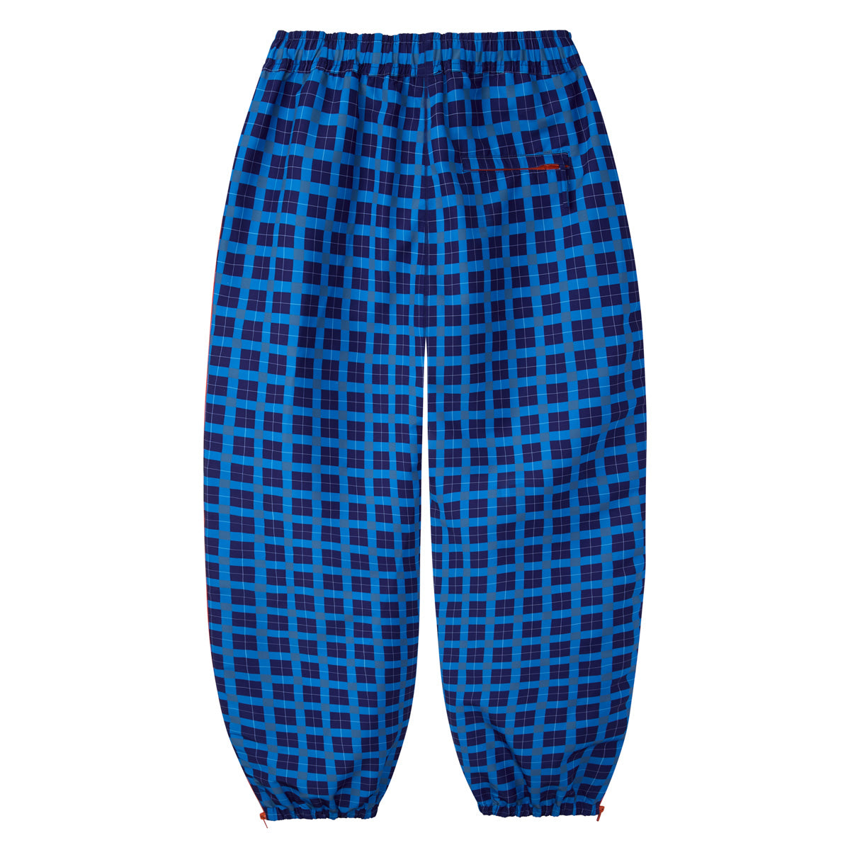 Blue Plaid Nylon Pants