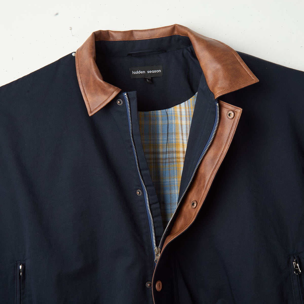 Twill Plaid Jacket Navy