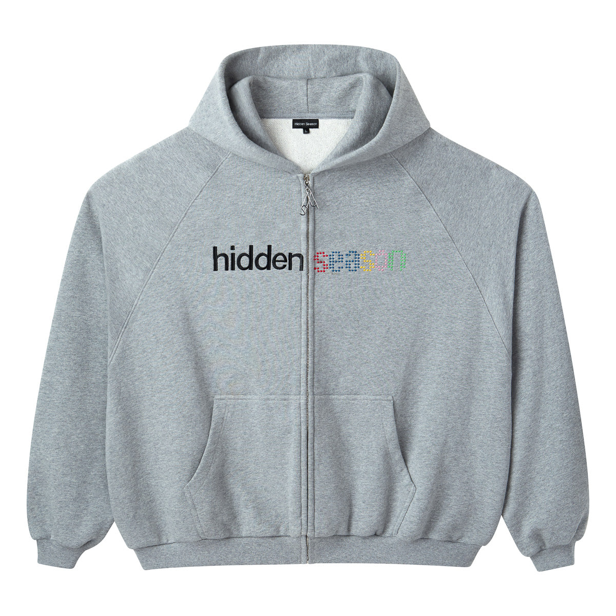 Grey Hidden Season Zip Up Hoodie