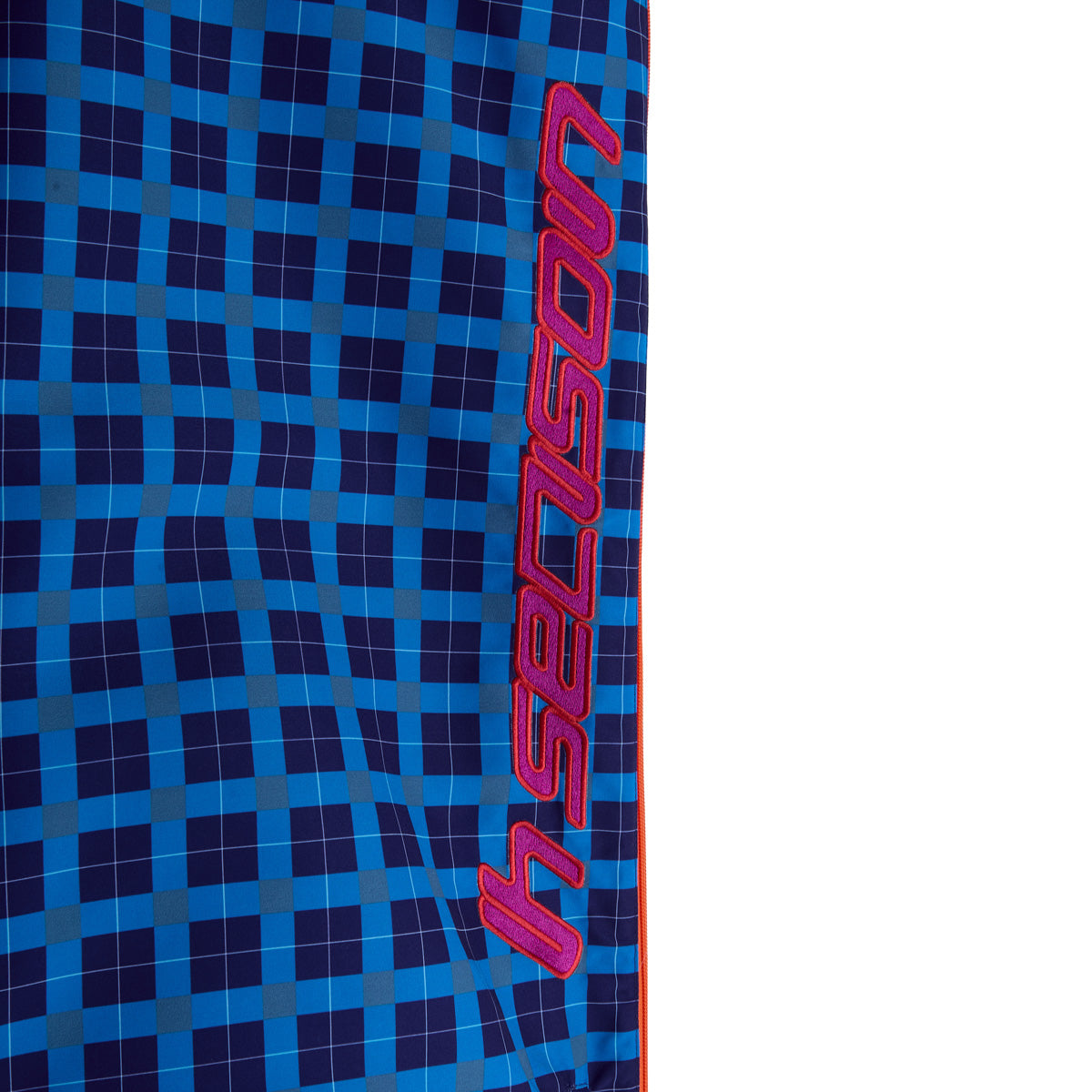 Blue Plaid Nylon Pants