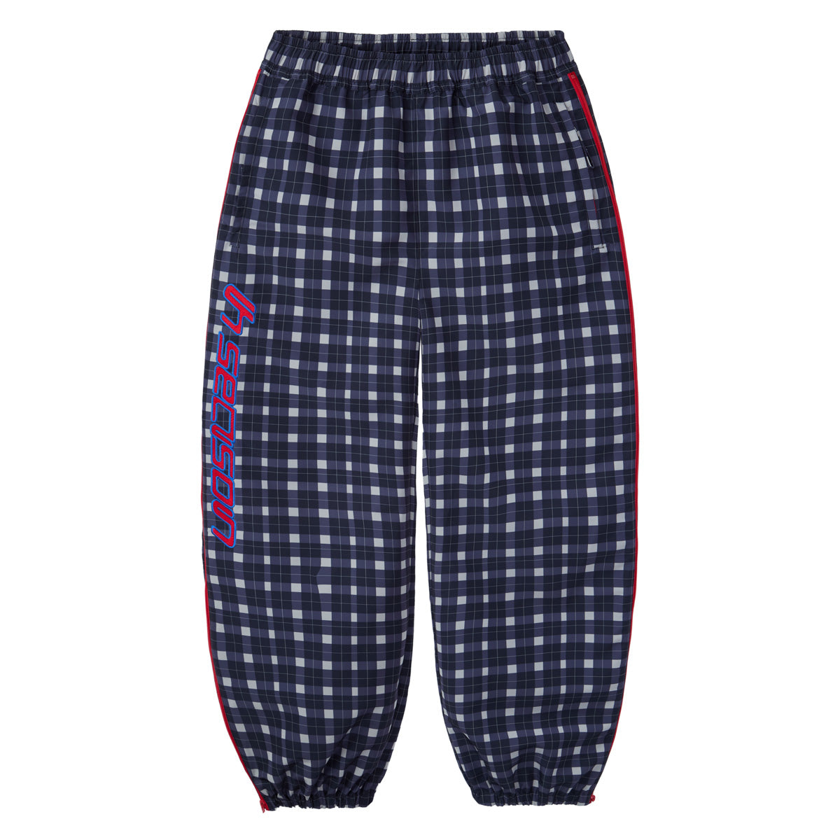 Black Plaid Nylon Pants