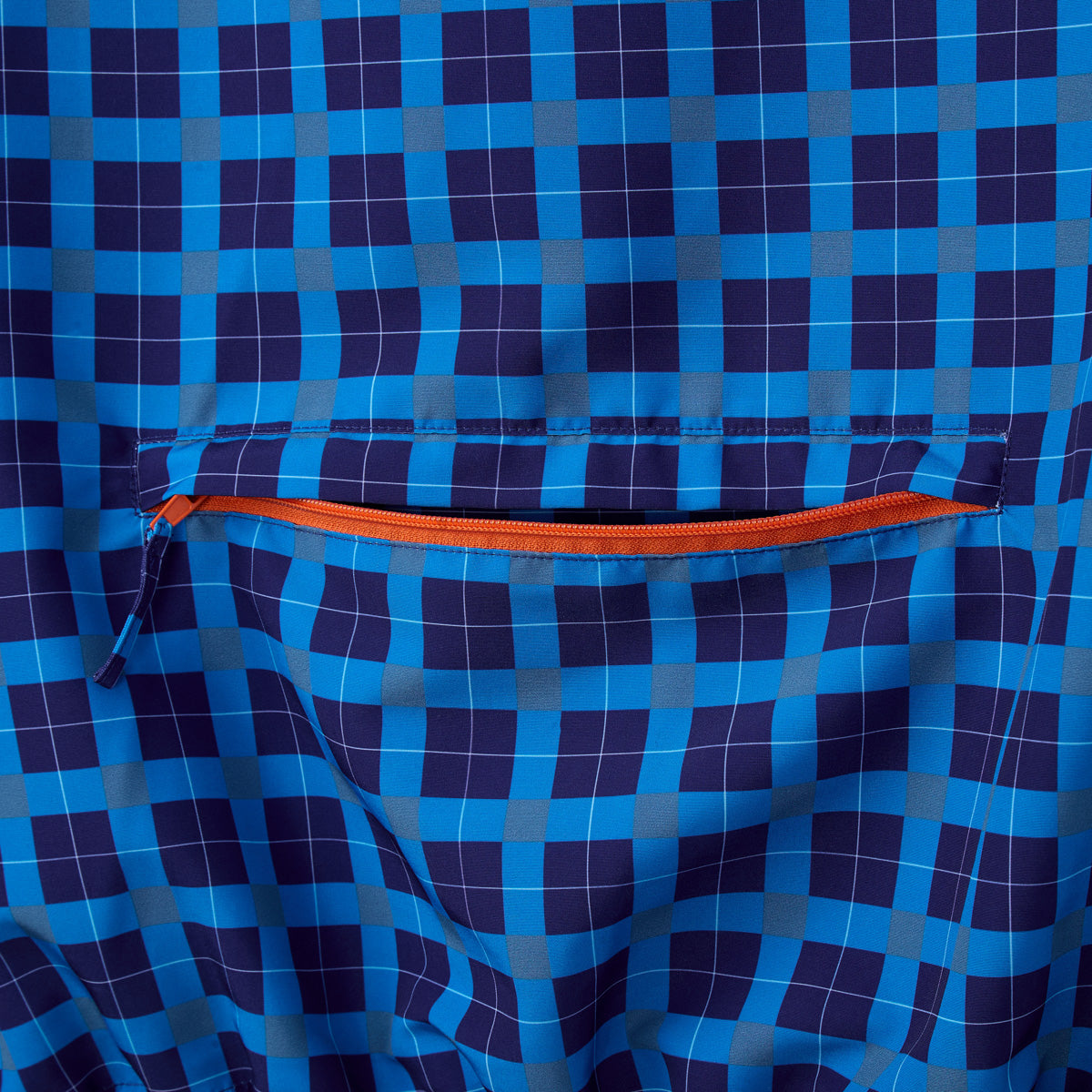 Blue Plaid Nylon Jacket