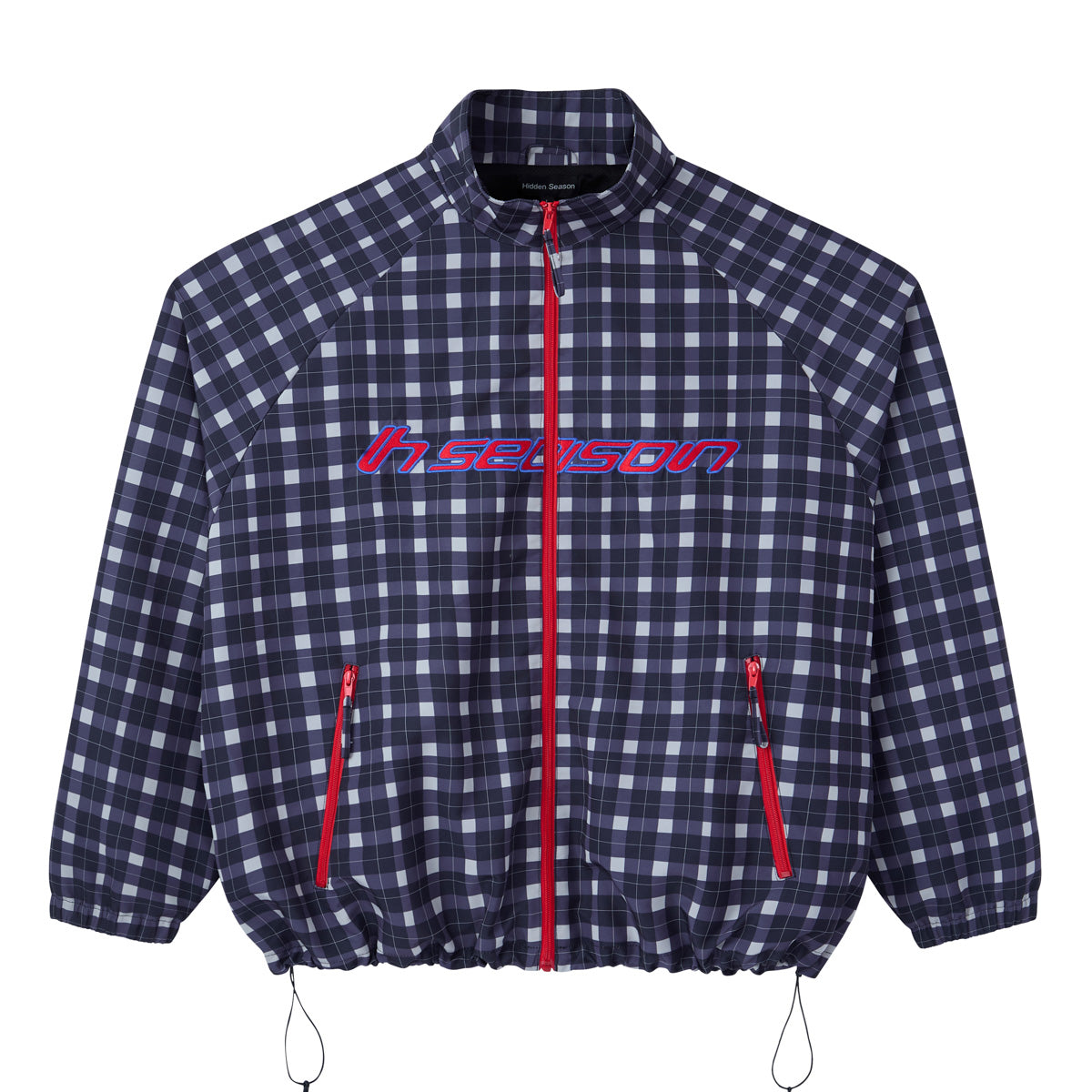 Black Plaid Nylon Jacket