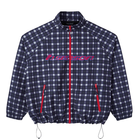 Black Plaid Nylon Jacket