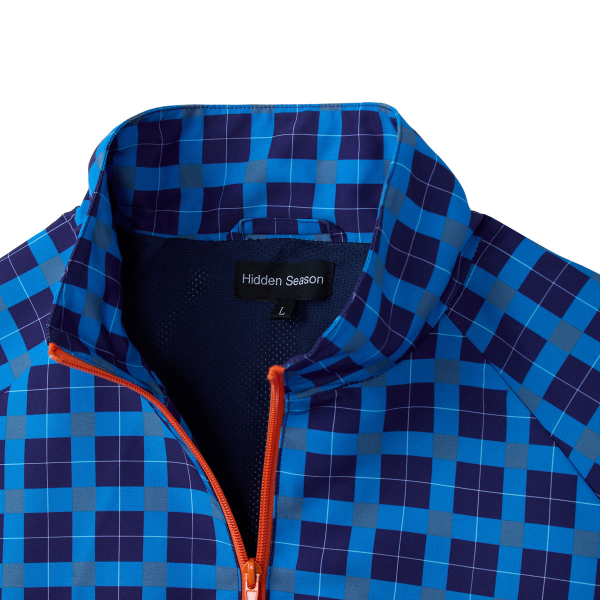 Blue Plaid Nylon Jacket