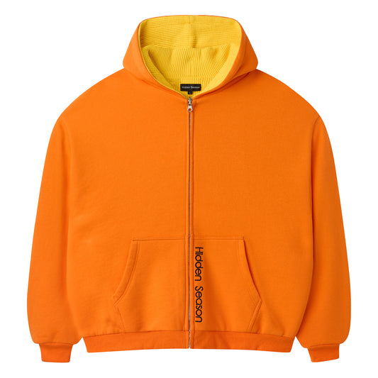 Orange Reversible Thermal Zip up