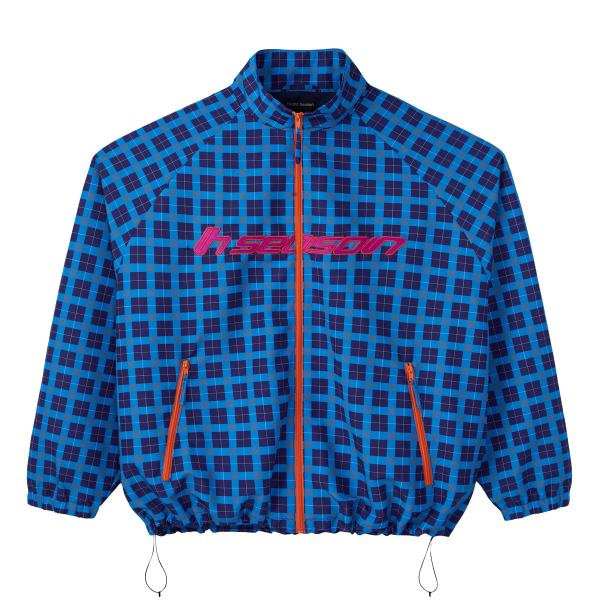 Blue Plaid Nylon Jacket